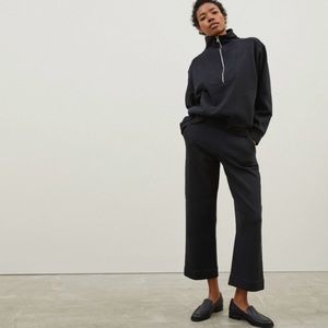 Everlane Black Wide-Leg Cropped Sweatpants